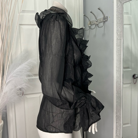 Black Ruffle Top - Picture 2 of 5